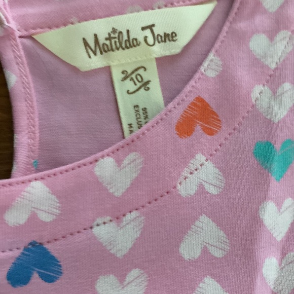 Matilda Jane Size 10 Pink Hearts Dress - Picture 2 of 3